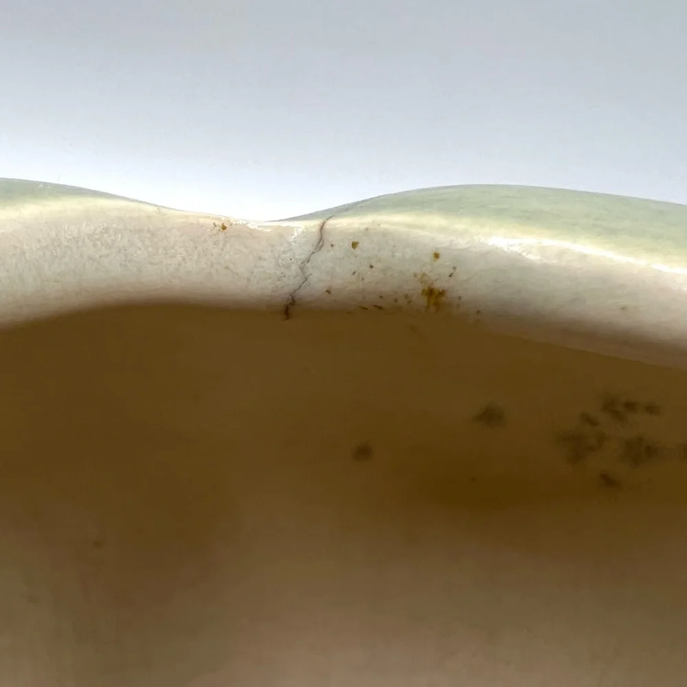 Vintage Red Wing Pottery Scalloped Edge Light Green Planter #278 Bowl Vase MCM